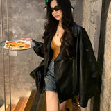 Ladies Vintage Biker Style Leather  Black or Brown