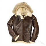 Padded Faux Fur, Faux Leather Jacket Coat Men