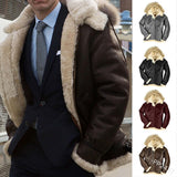 Padded Faux Fur, Faux Leather Jacket Coat Men