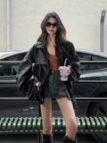 Ladies Vintage Biker Style Leather  Black or Brown