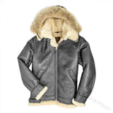 Padded Faux Fur, Faux Leather Jacket Coat Men